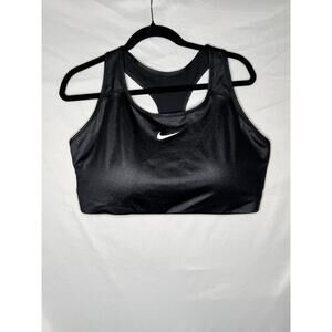 Nike Swoosh NEW sports bra size 2X black racerback no underwire training pocket